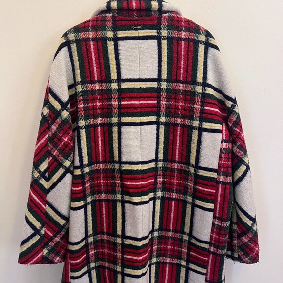 Red and white plaid wool Desigual‎ coat - Picture 4 of 4